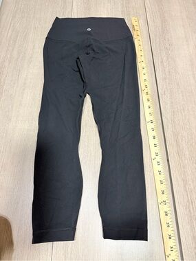lululemon athletica Black Cropped Leggings with Back Logo
